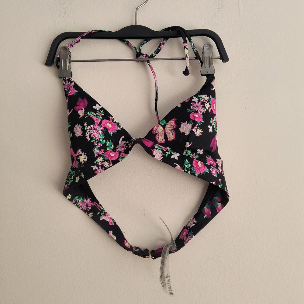 Victoria's Secret Multicolor Floral Triangle Halter Bikini Swim Top Medium